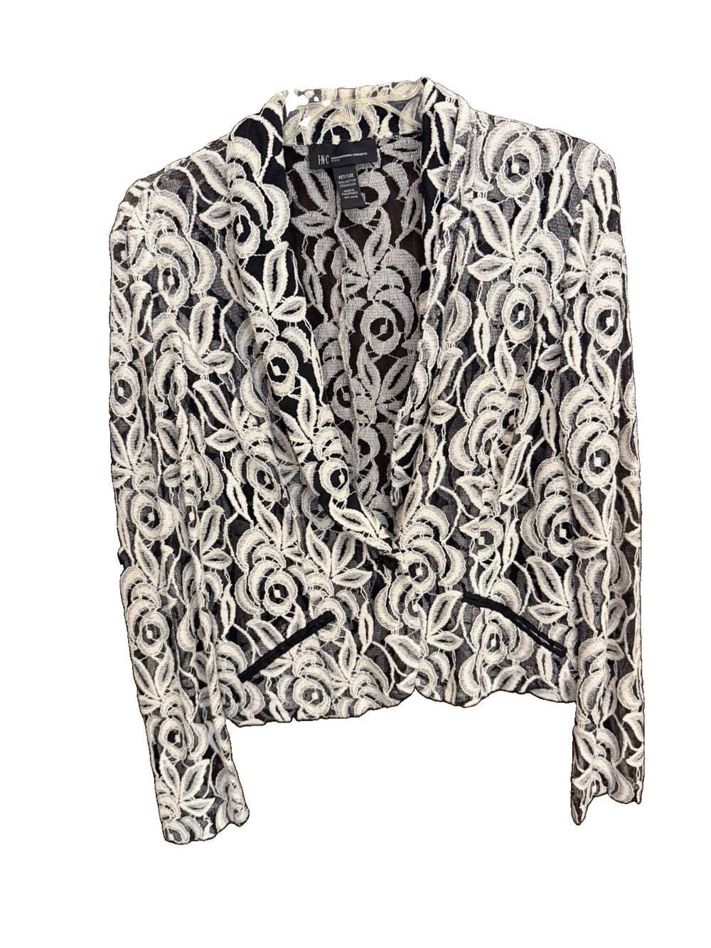 INC International Concepts Jacket Women Petite Large Sheer FloralLace Whimsigoth